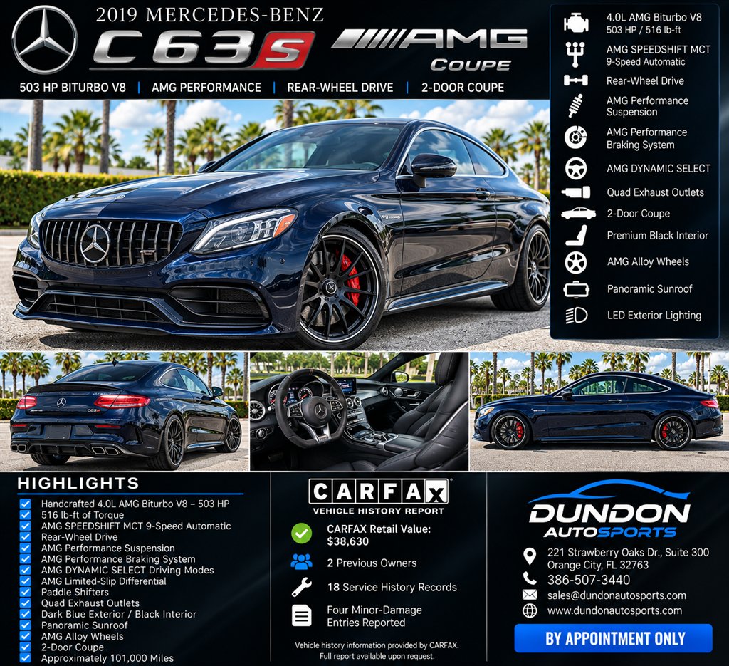 2019 Mercedes-Benz C-Class Coupe AMG C63